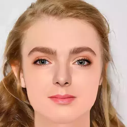 Elsie Fisher Head - No Hair - Low poly head for game