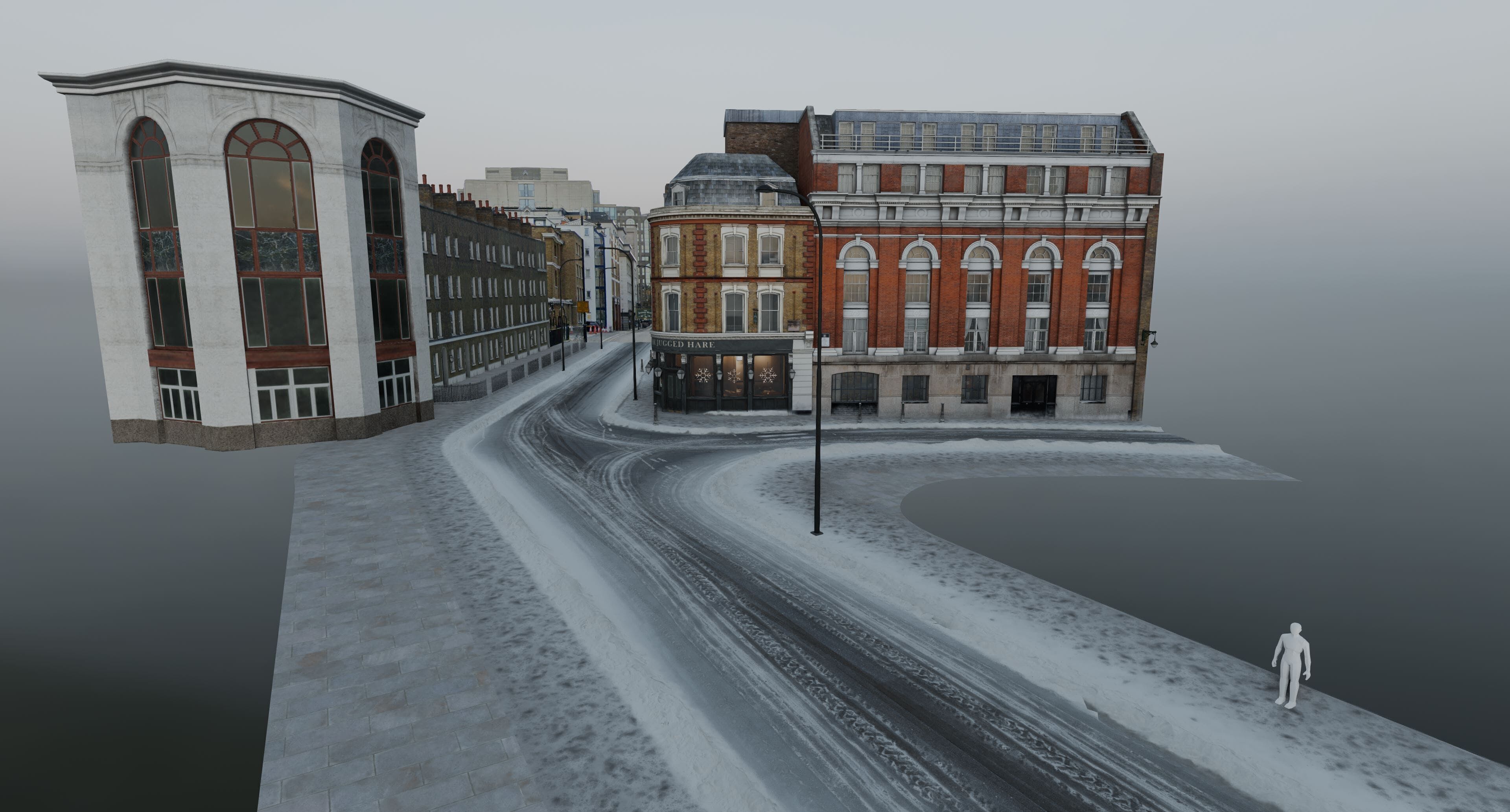 Snowy Streets of London Low-poly 3D model_18