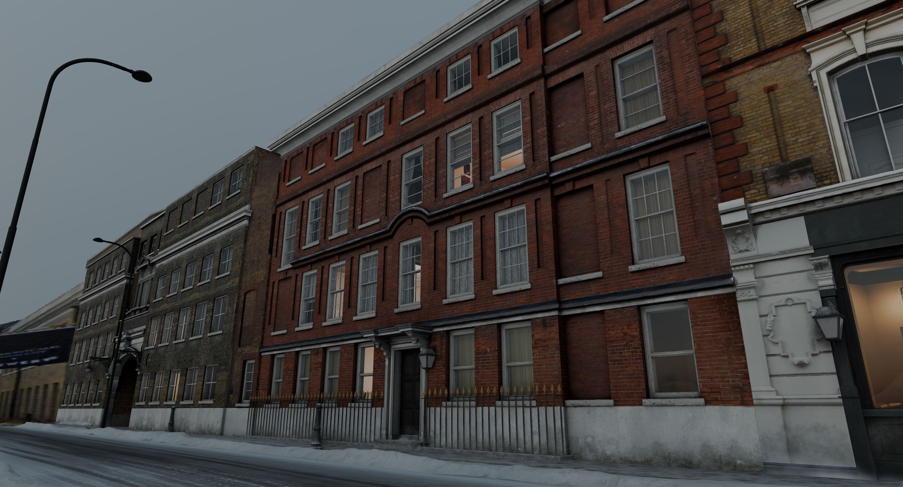 Snowy Streets of London Low-poly 3D model_12