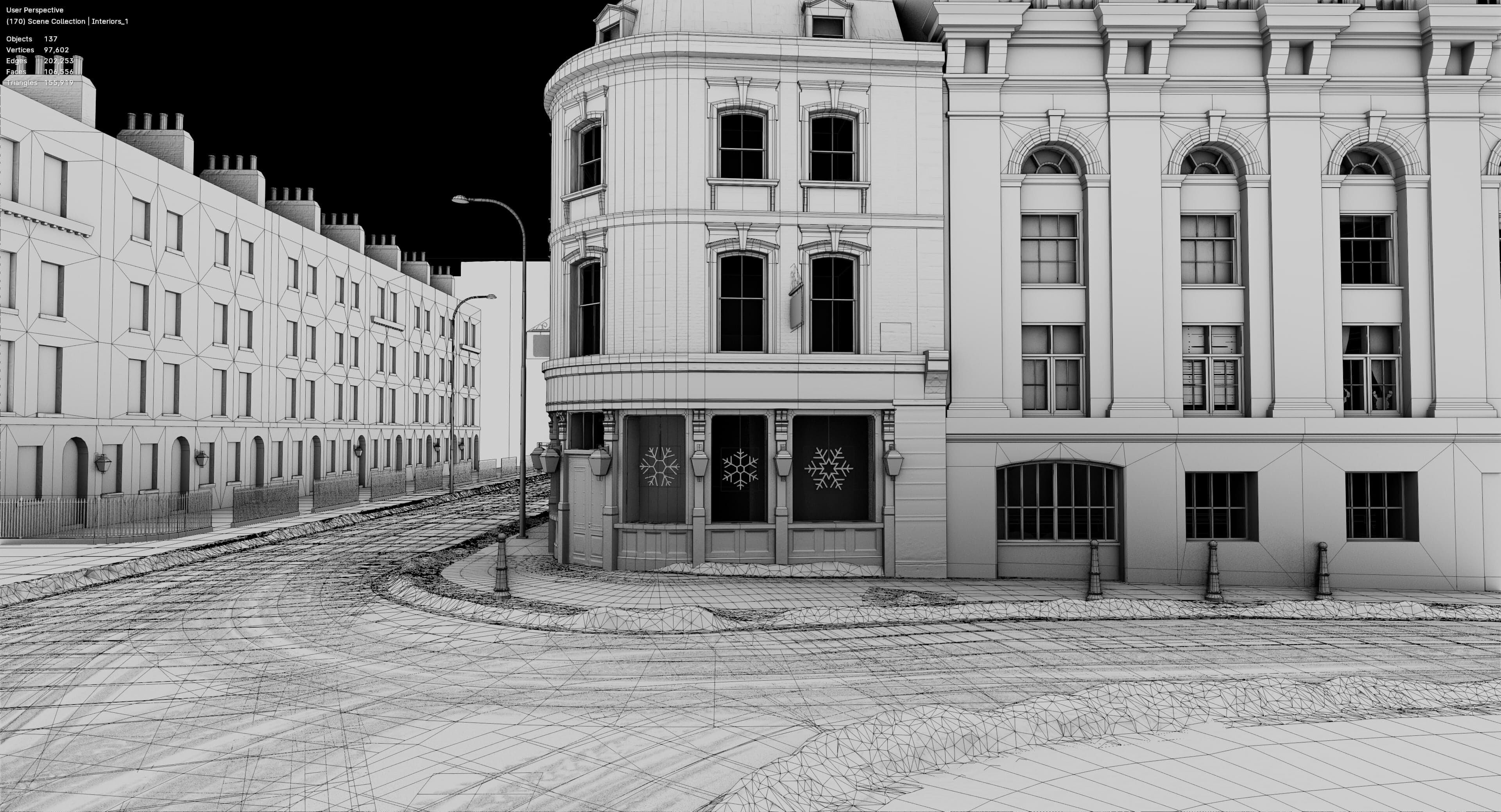 Snowy Streets of London Low-poly 3D model_1