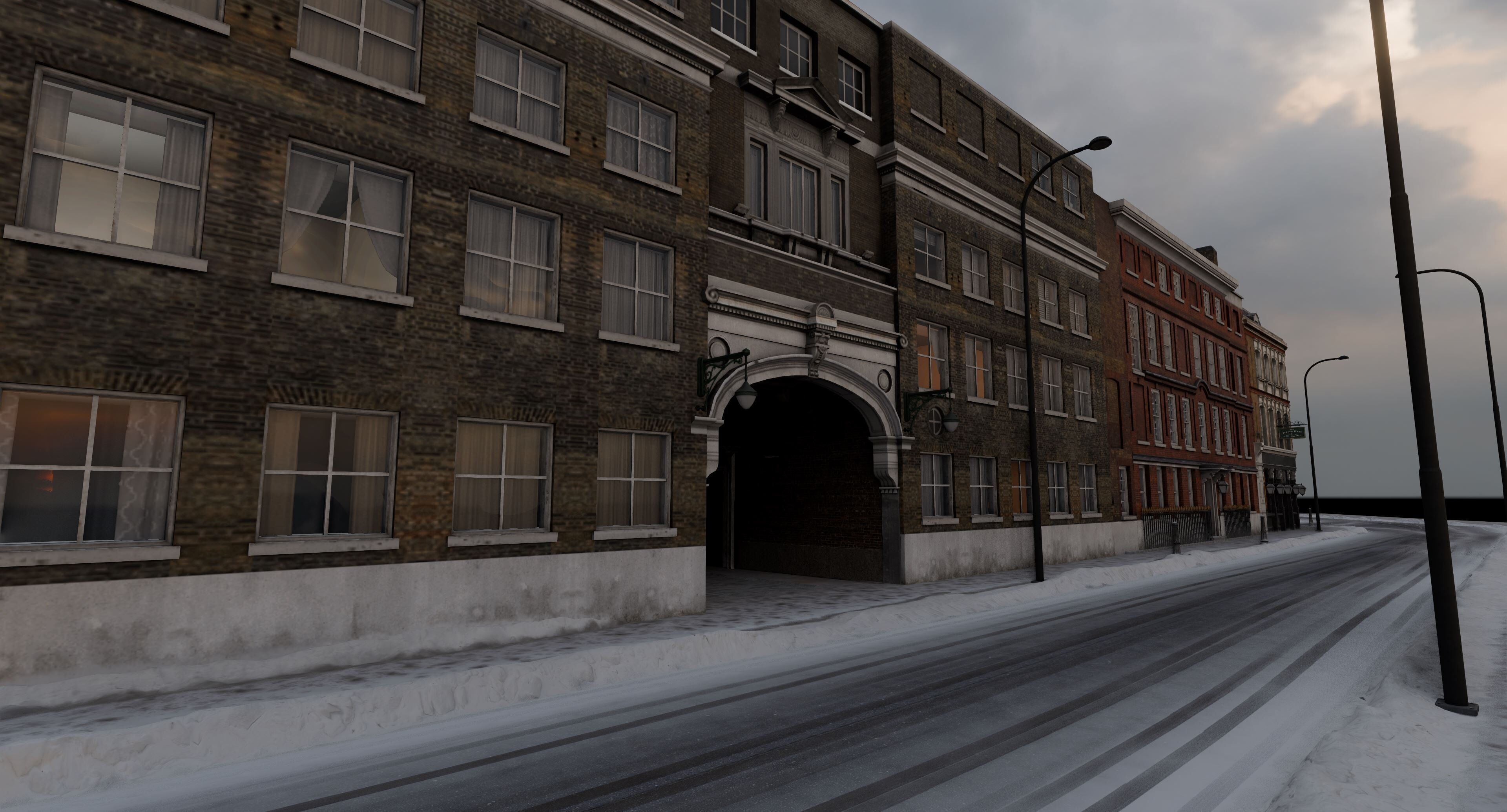 Snowy Streets of London Low-poly 3D model_14