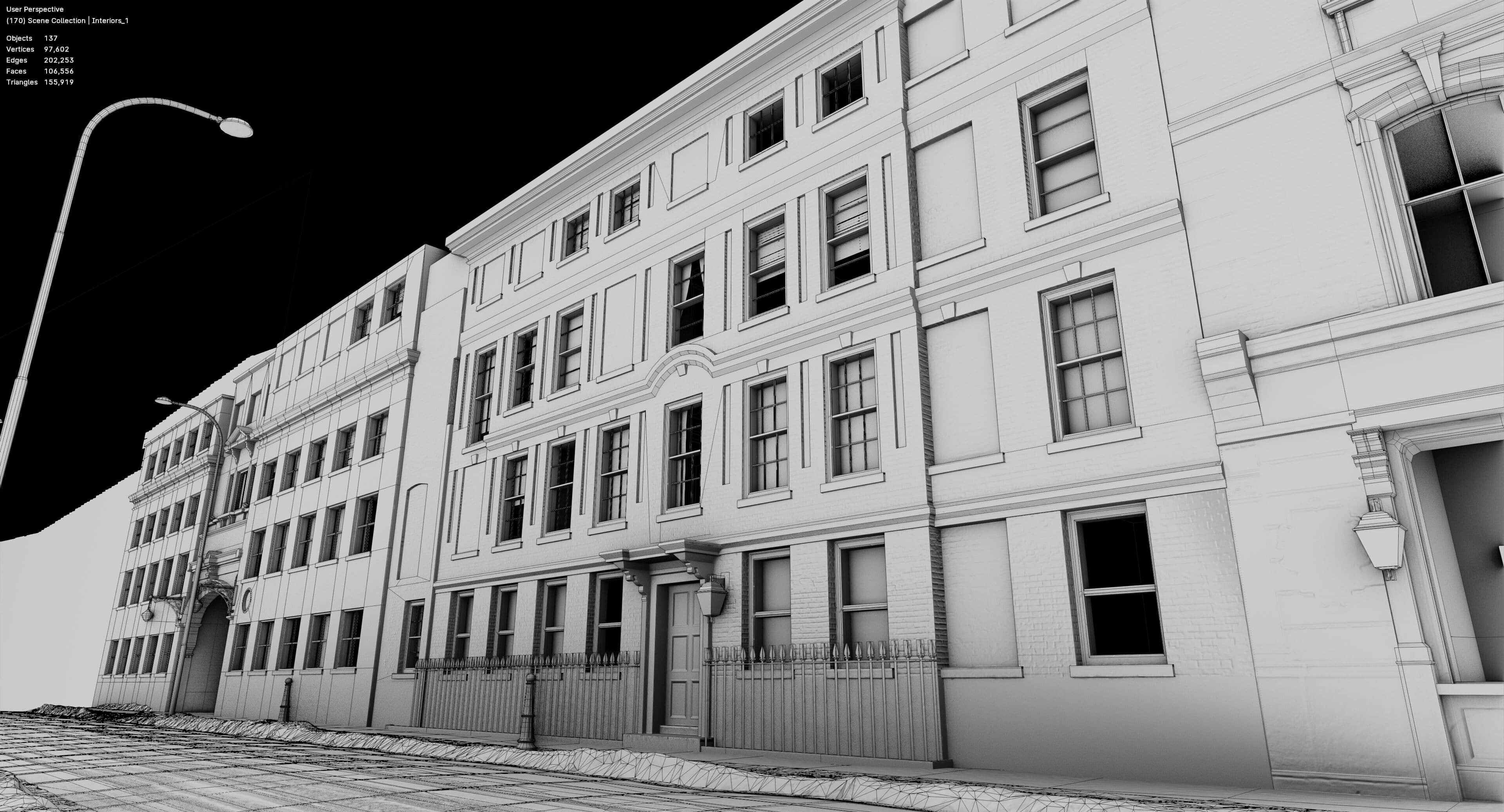 Snowy Streets of London Low-poly 3D model_13