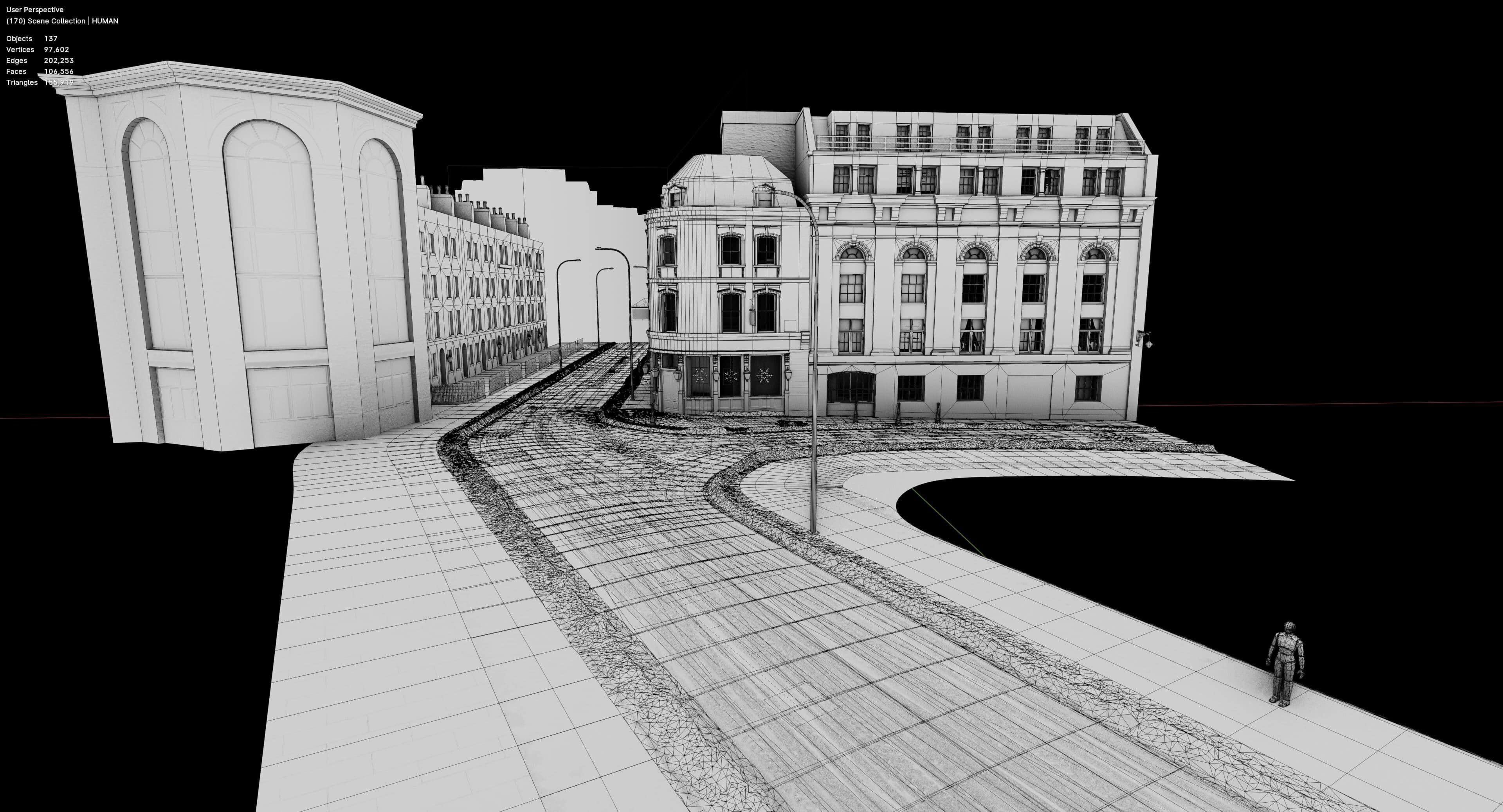 Snowy Streets of London Low-poly 3D model_19