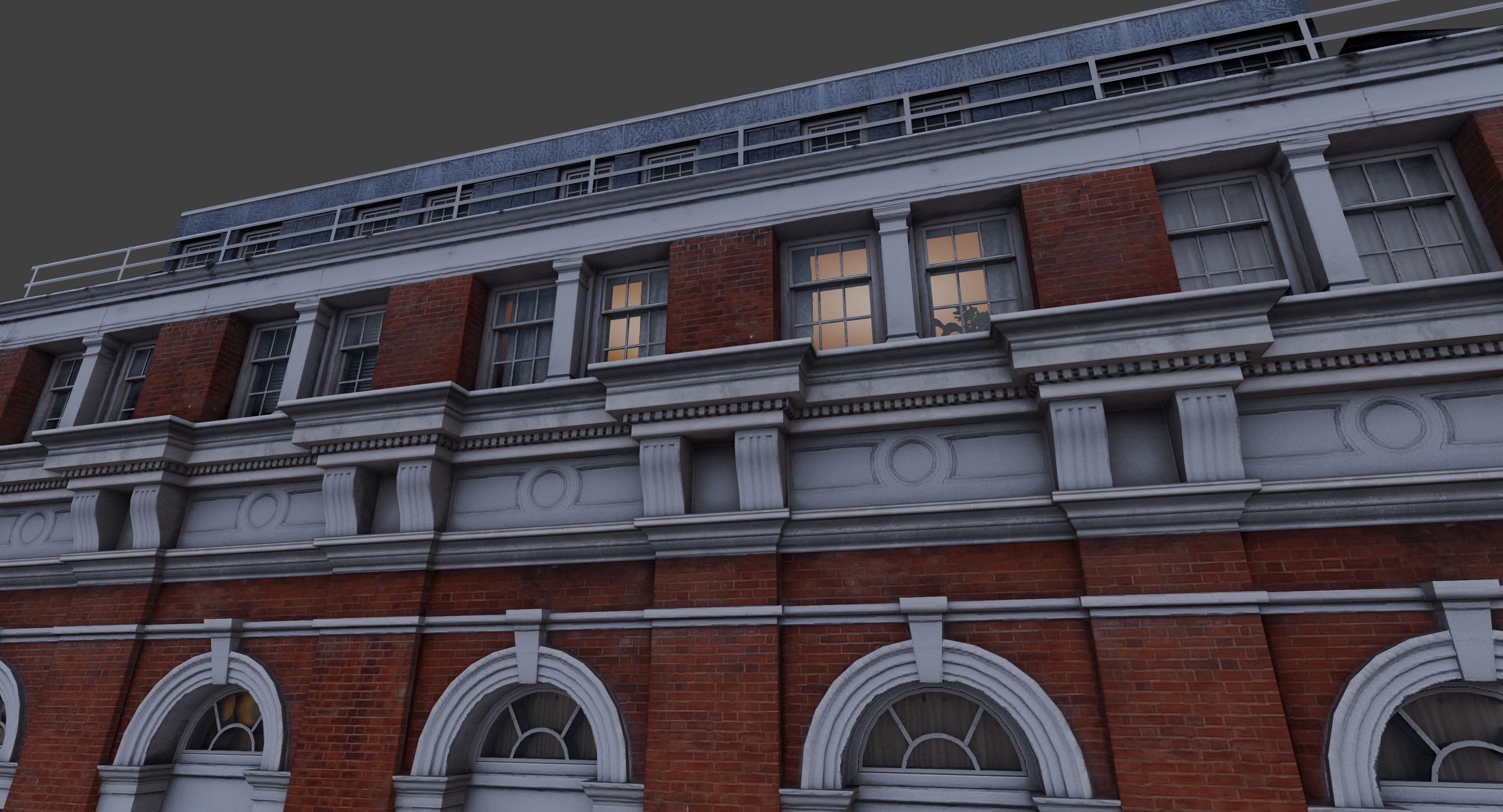 Snowy Streets of London Low-poly 3D model_6