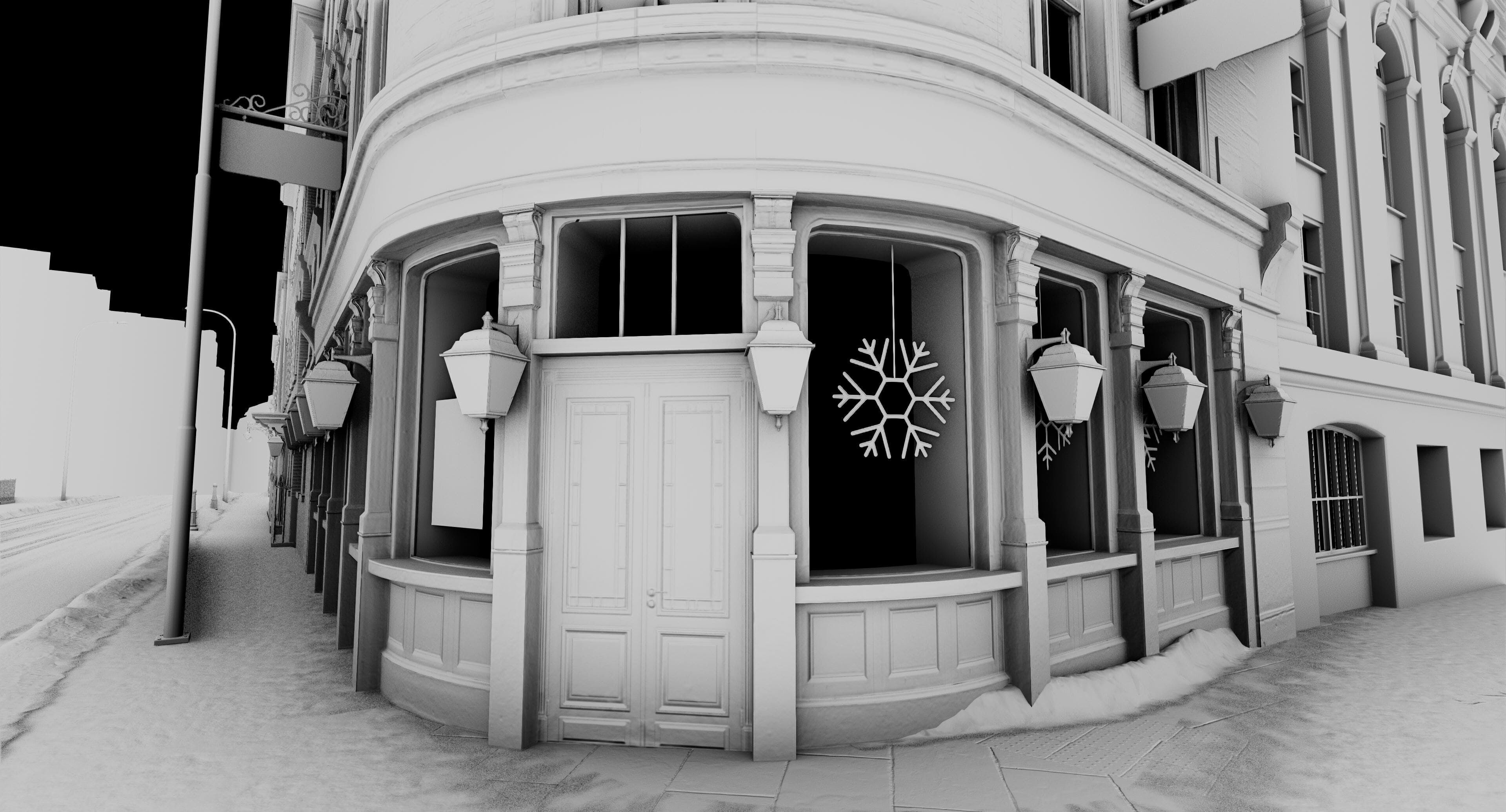 Snowy Streets of London Low-poly 3D model_5