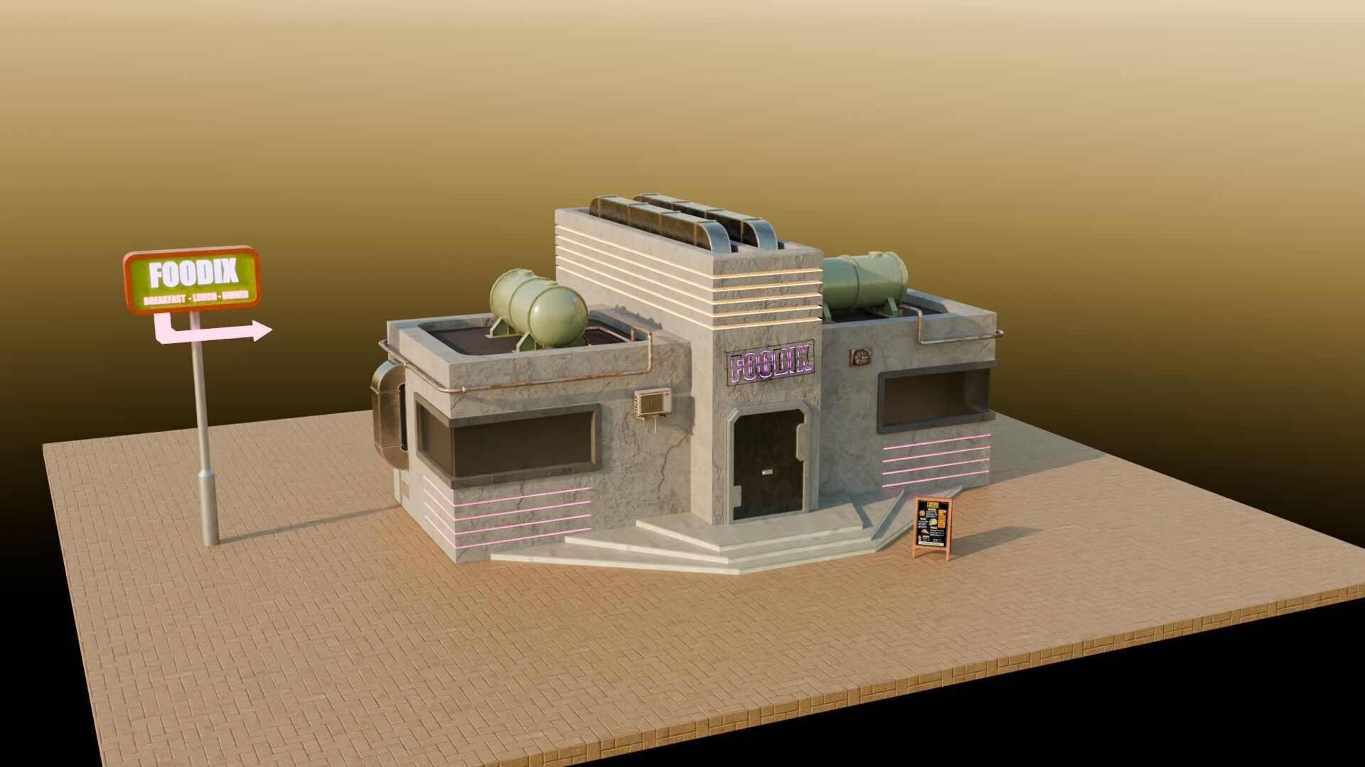 Urban Buildings Asset 3D model_3