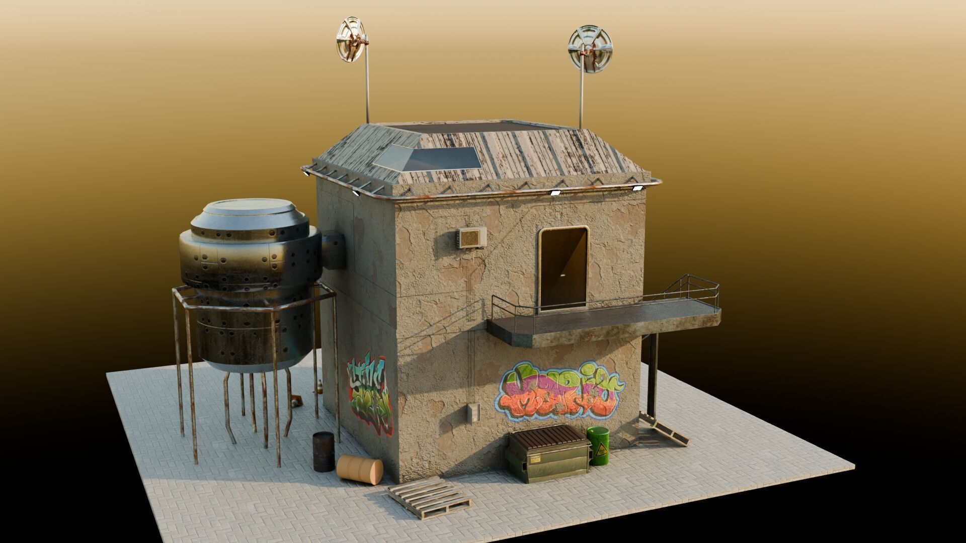 Urban Buildings Asset 3D model_2