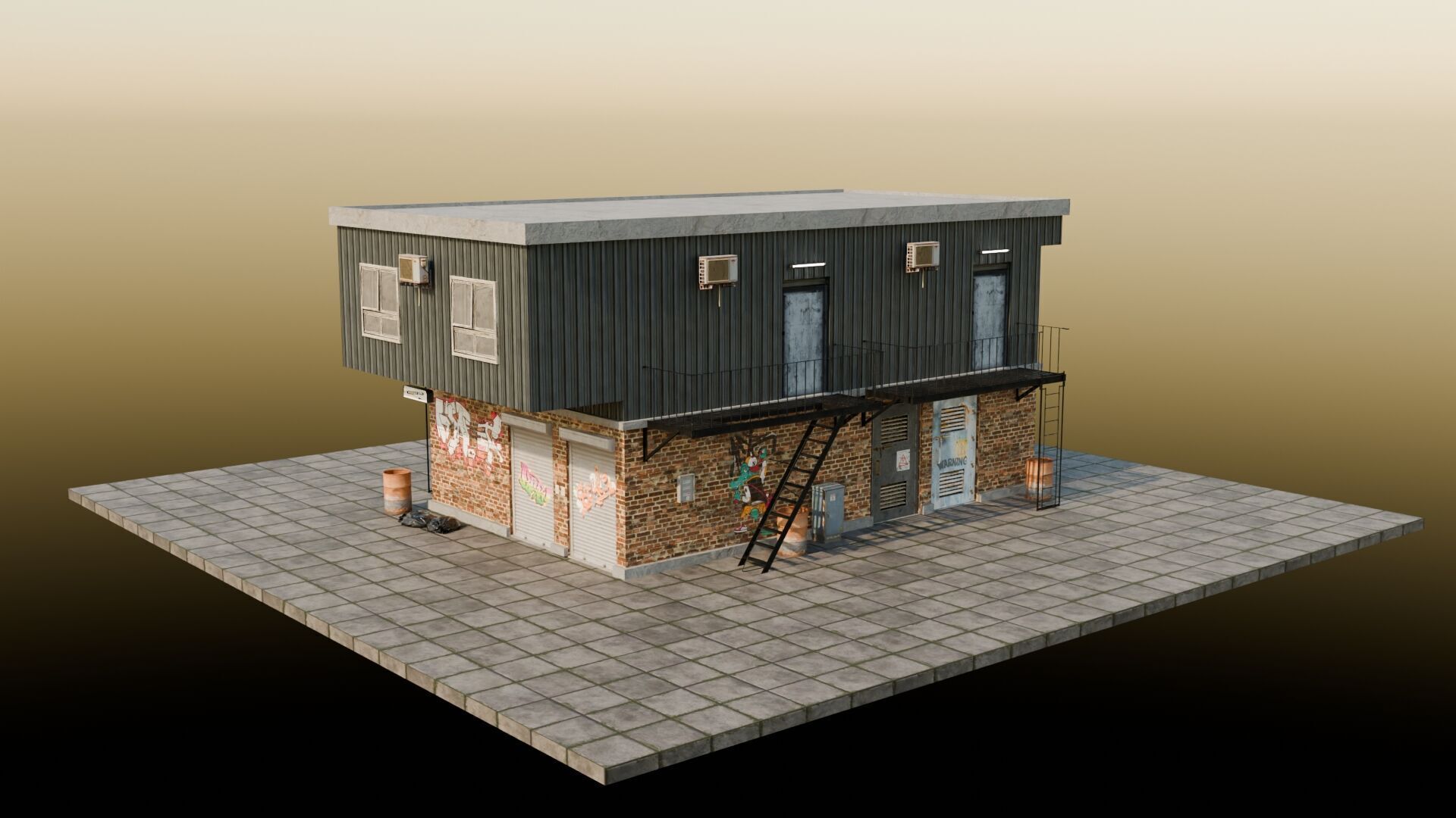Urban Buildings Asset 3D model_7
