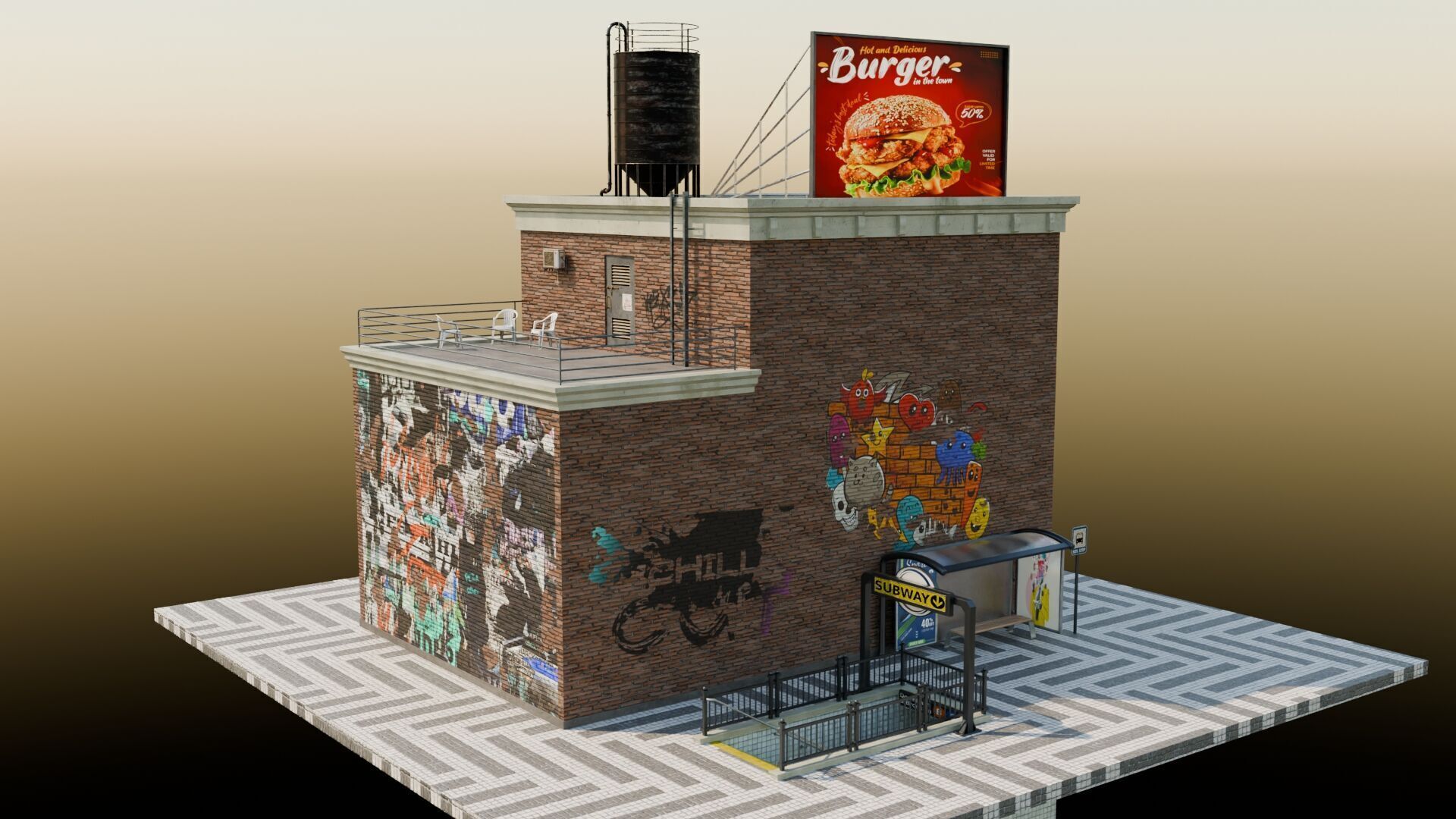 Urban Buildings Asset 3D model_14