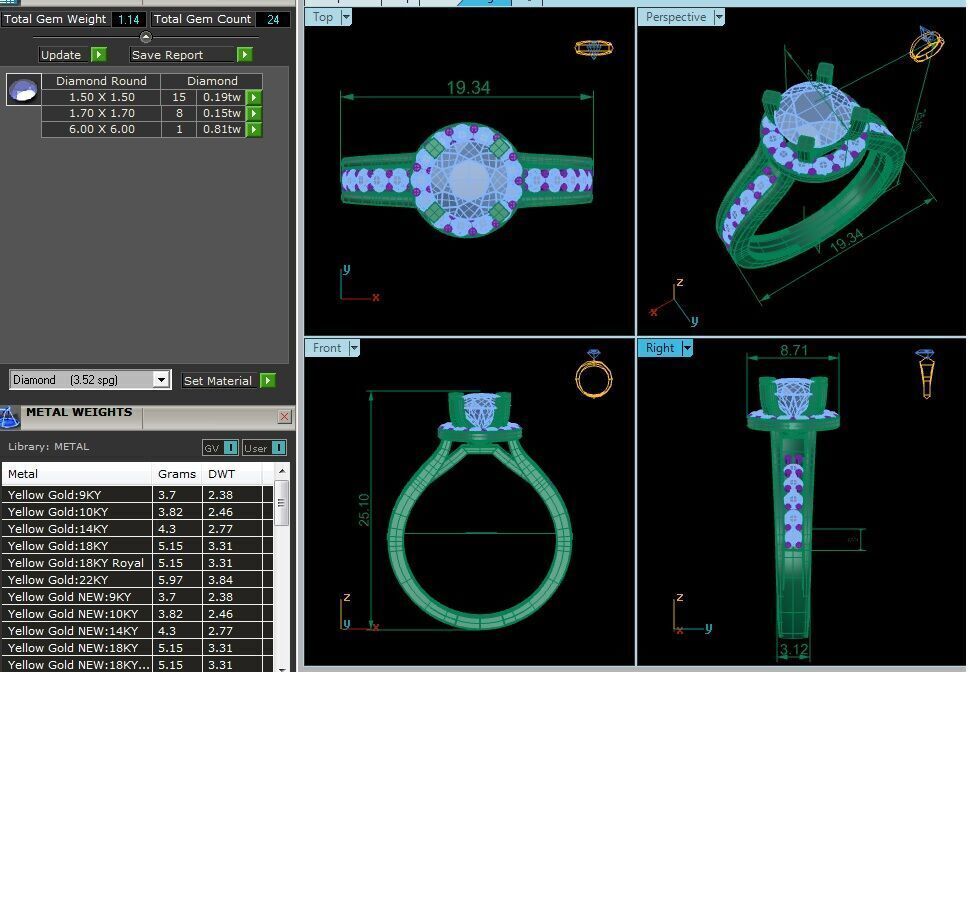 Women Ring  Render 3dm STL OBJ FBX Details 3D print model_9