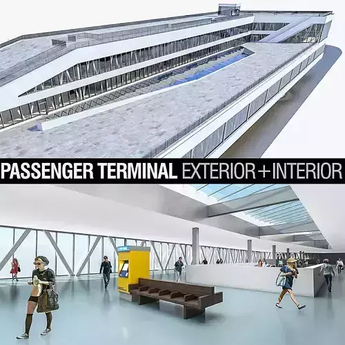 Port Terminal Building Low-poly 3D model