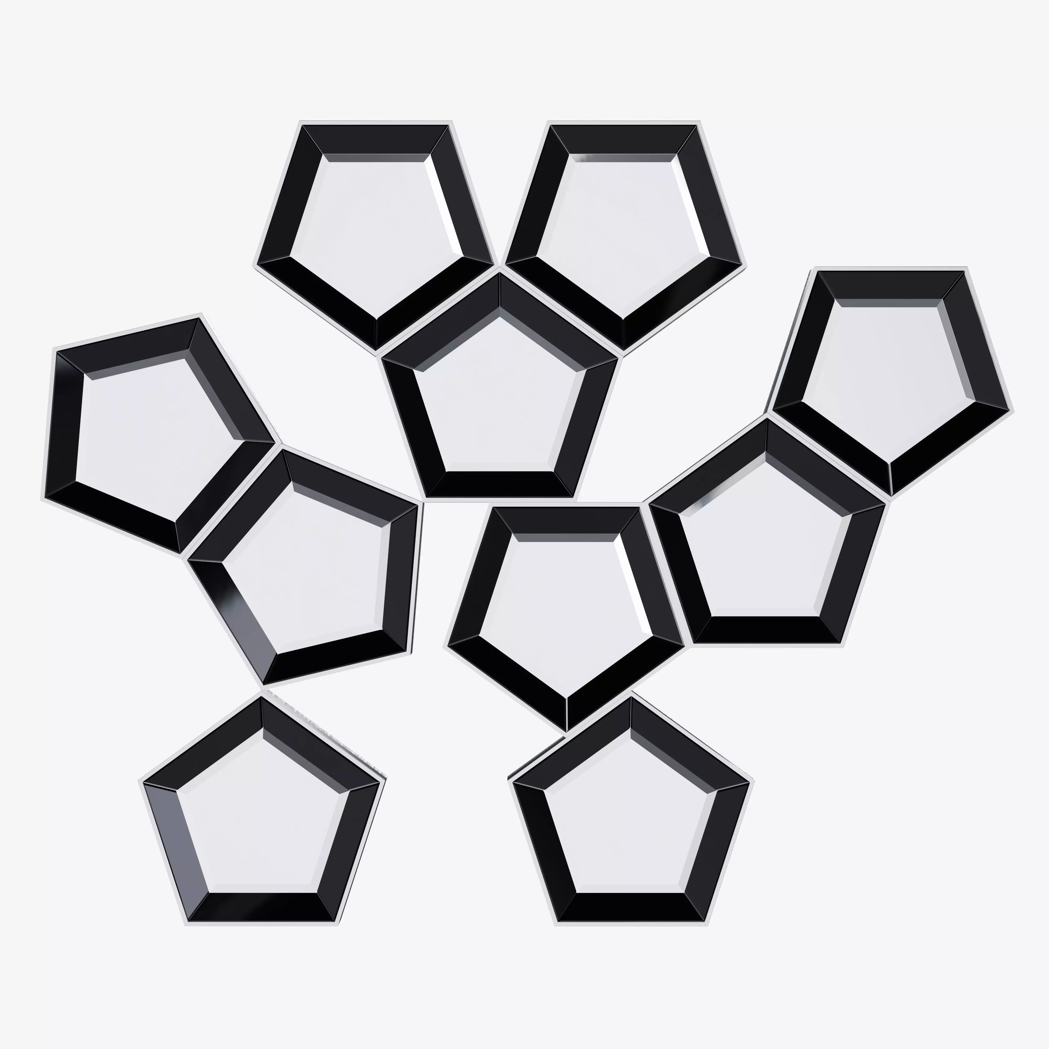 Pentagram Wall Art Mirror 3D model_0