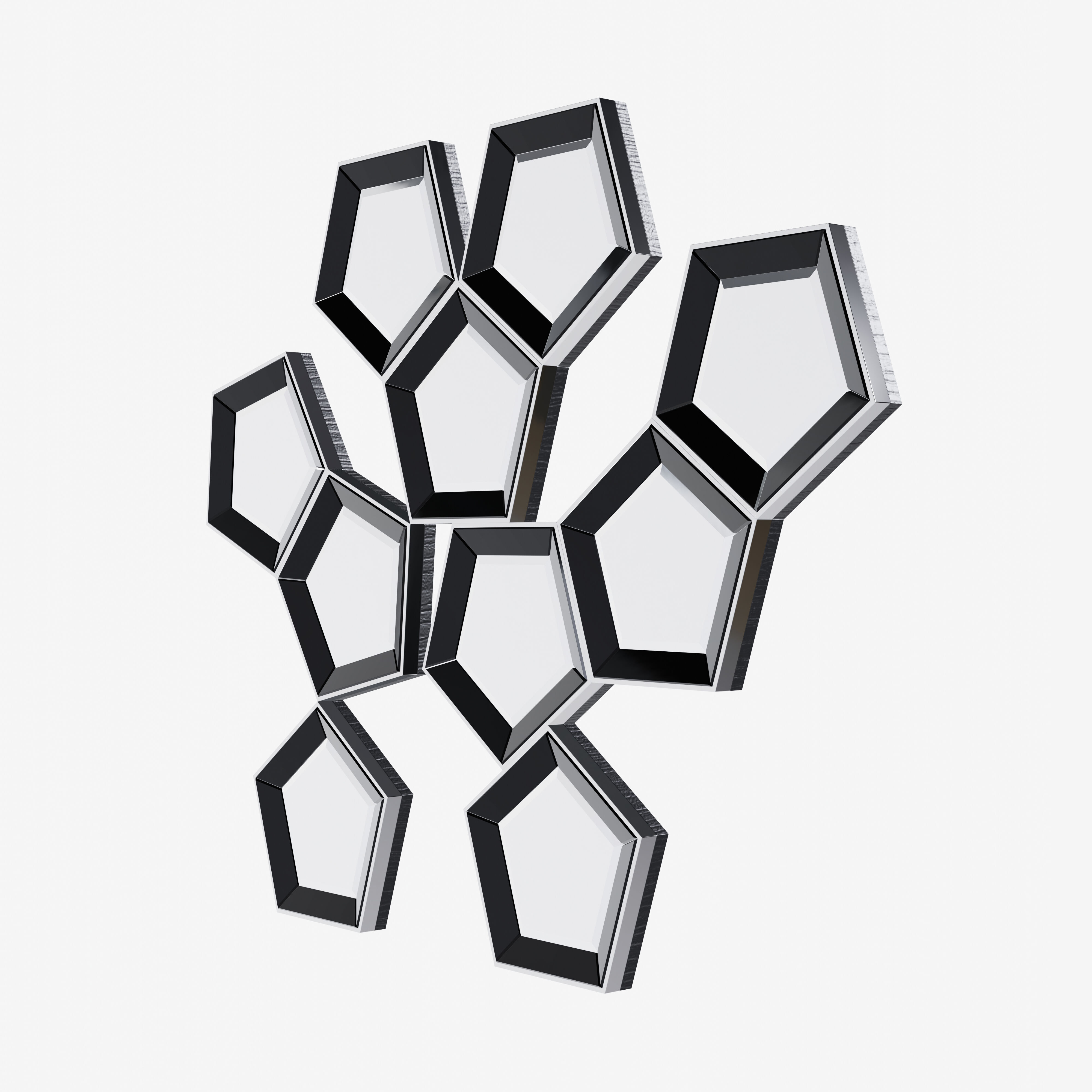 Pentagram Wall Art Mirror 3D model_1