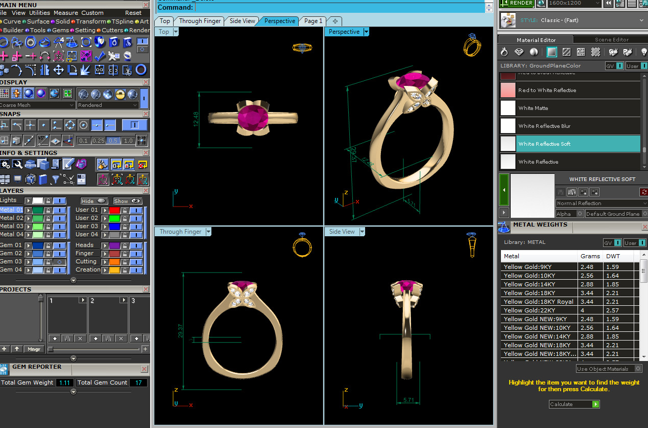 Women Ring  Render 3dm STL OBJ FBX Details 3D print model_7