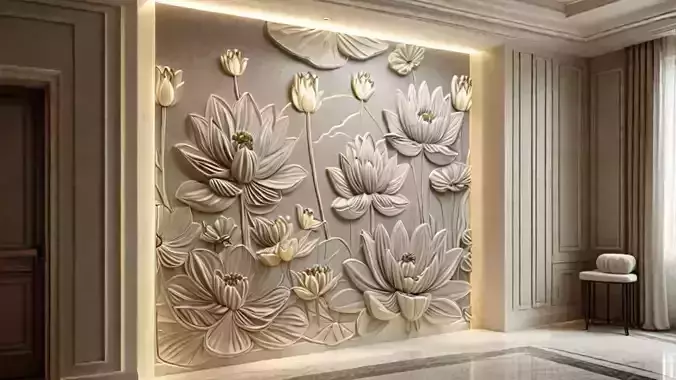 modern panel wall decor set wall relief mural CNC 146