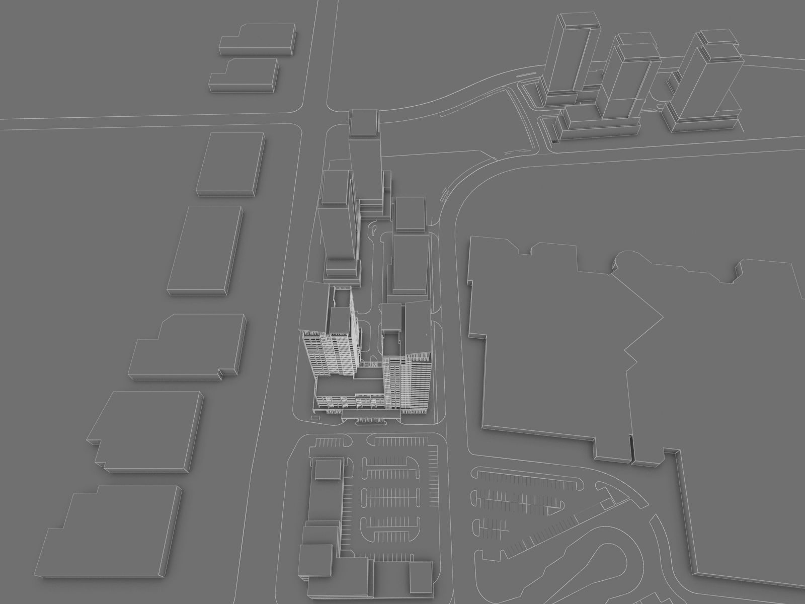 Residential Tower Complex 02 Low-poly 3D model_13