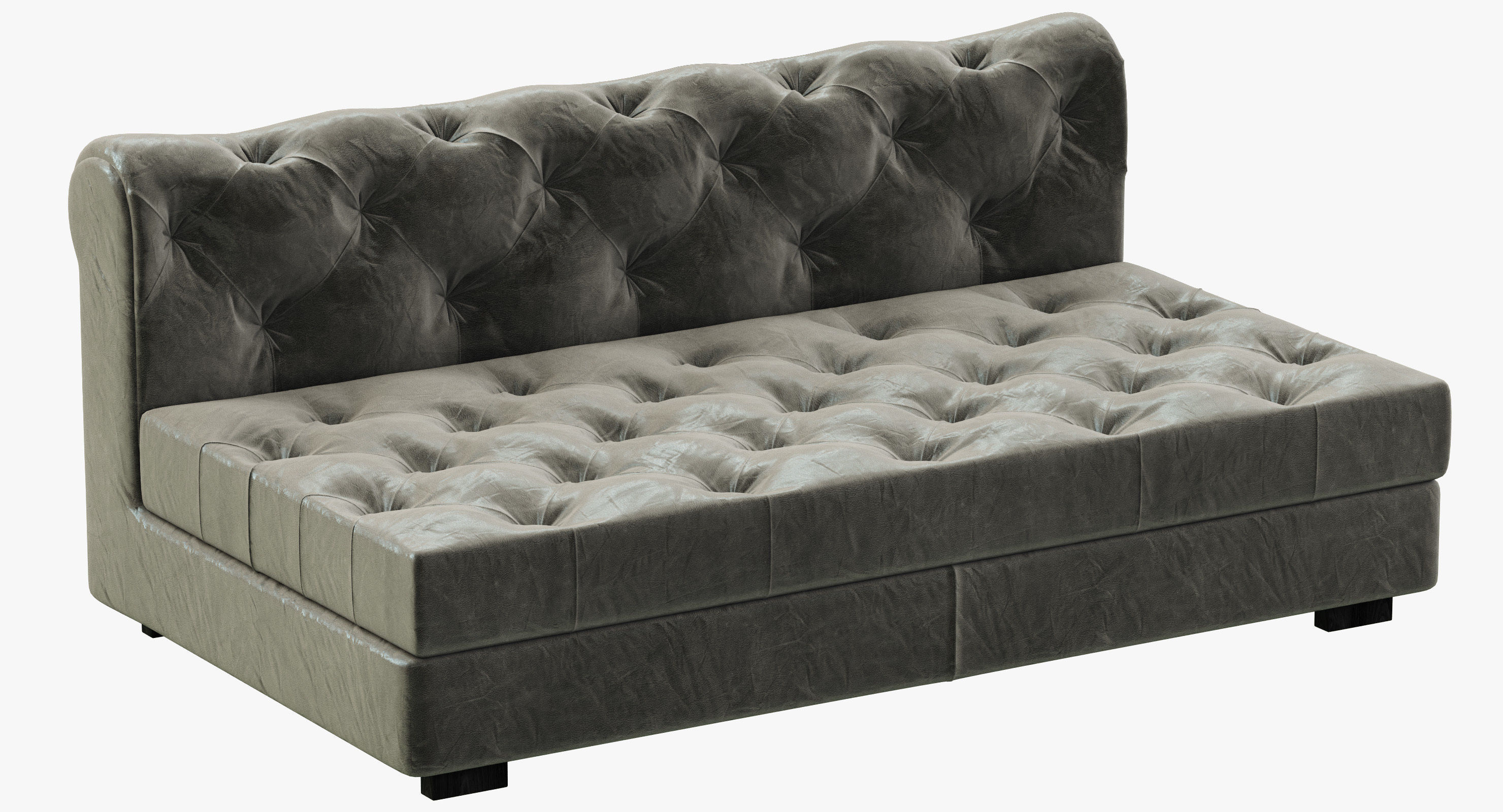 RH Modern Modena Chesterfield Leather Armless Sofa 3D model_3