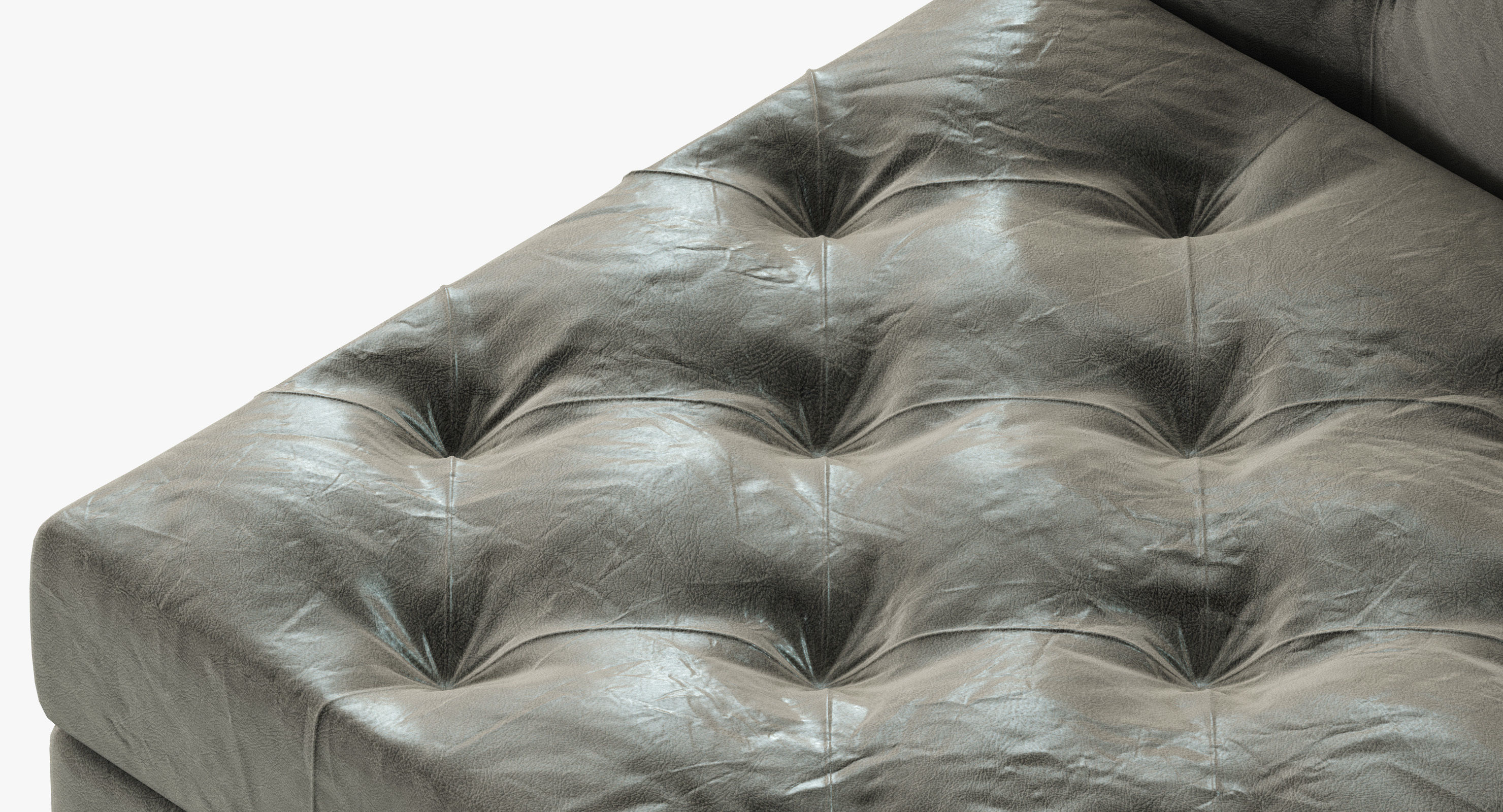 RH Modern Modena Chesterfield Leather Armless Sofa 3D model_4