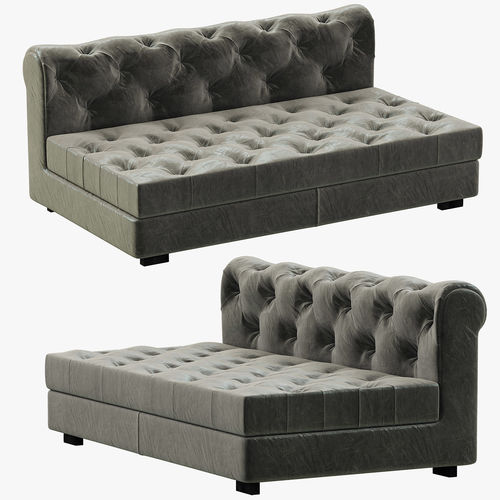 RH Modern Modena Chesterfield Leather Armless Sofa 3D model