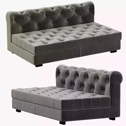 RH Modern Modena Chesterfield Leather Armless Sofa 3D model