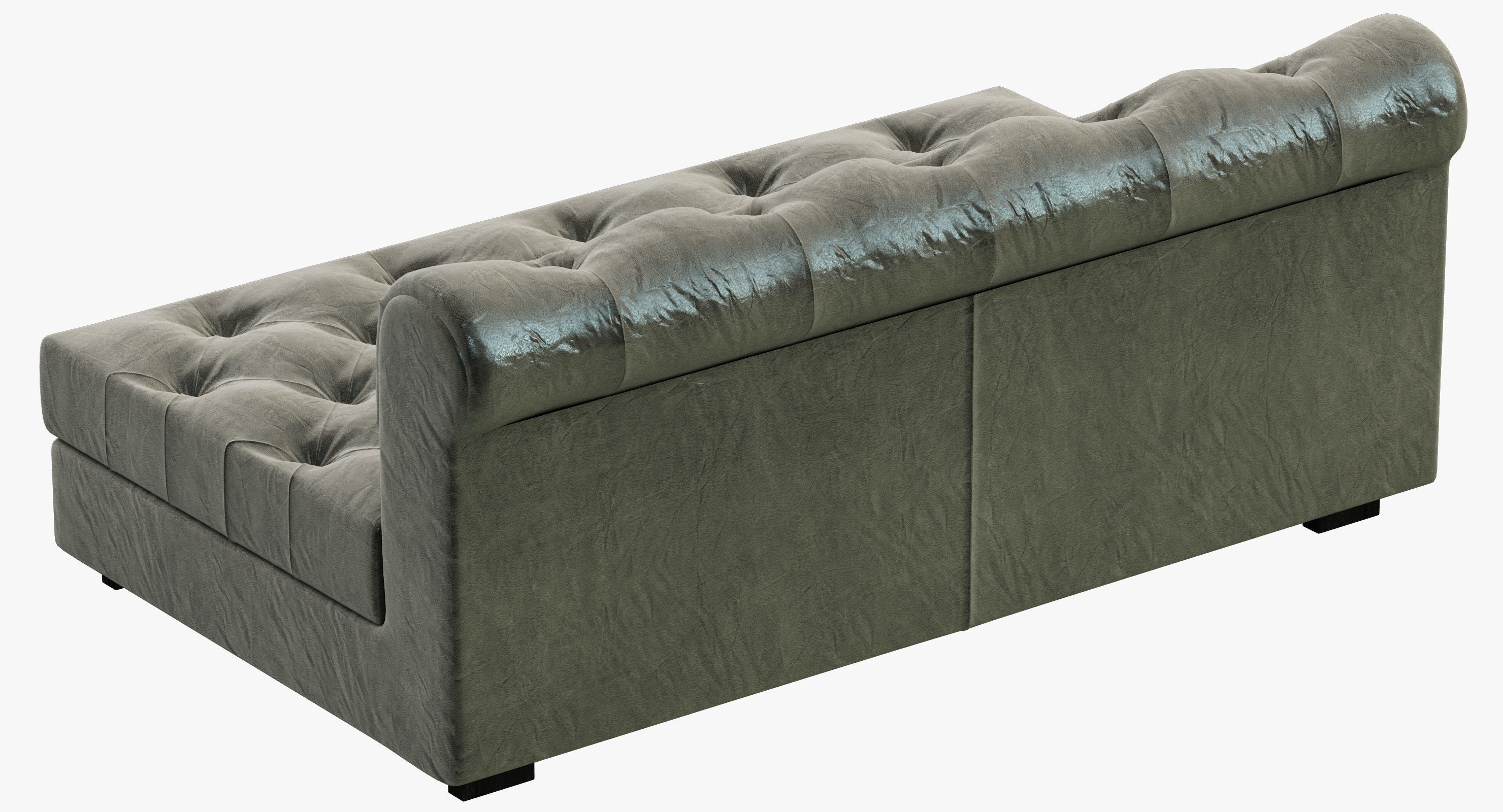 RH Modern Modena Chesterfield Leather Armless Sofa 3D model_2