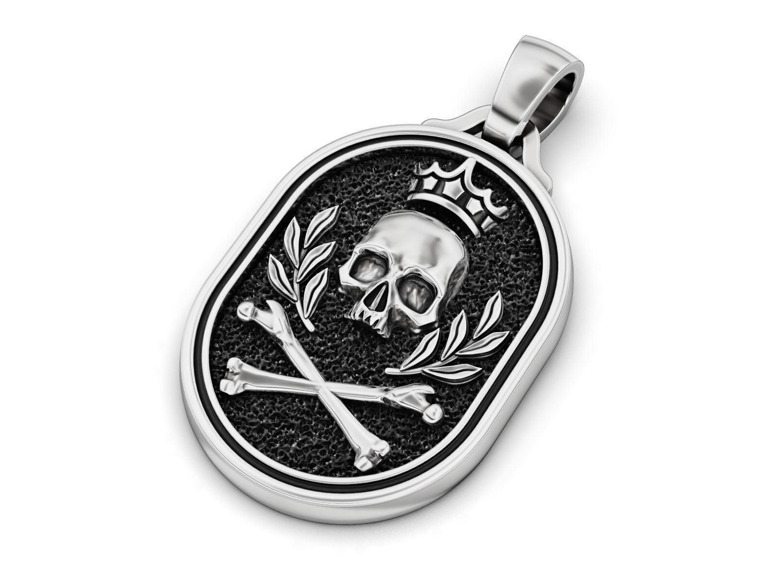 Skull Crown Signet Pendant 3D print model_6