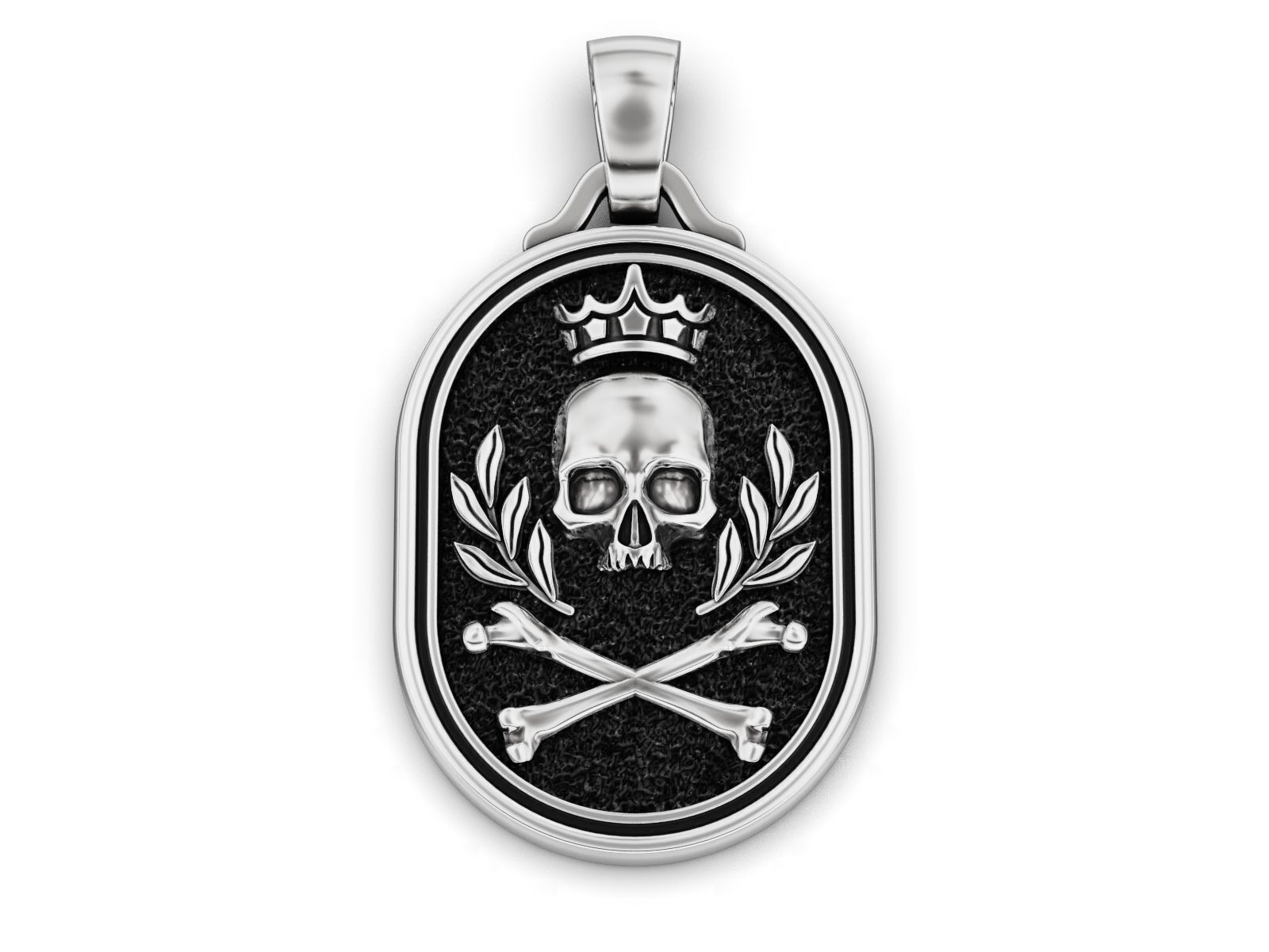 Skull Crown Signet Pendant 3D print model_7
