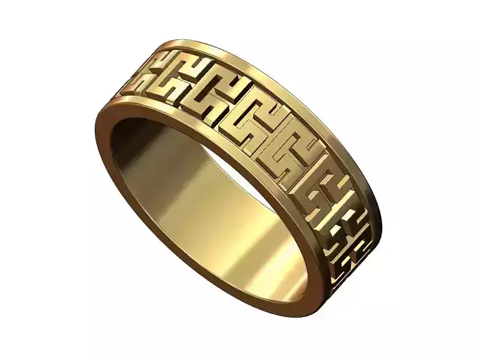 Vinatge greek key ornament pattern band US sizes 5to10 