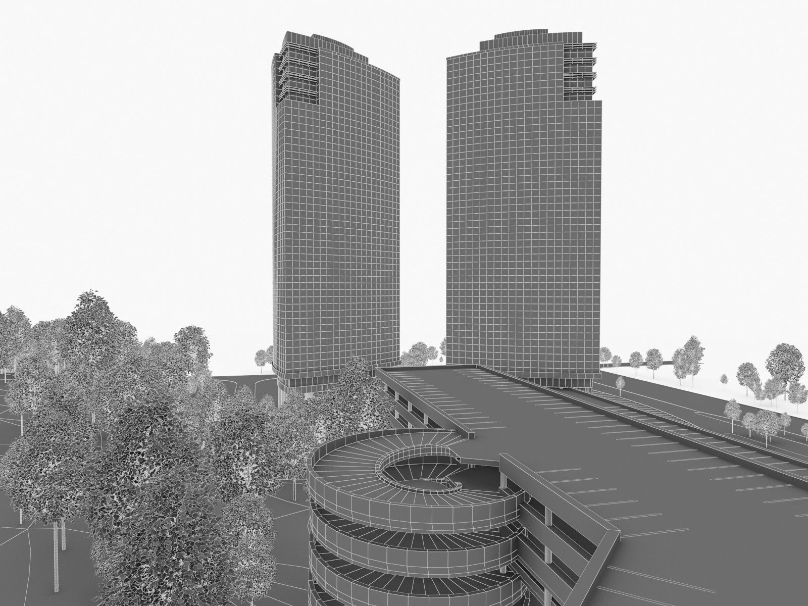 High-rise Office Building 05 Low-poly 3D model_8