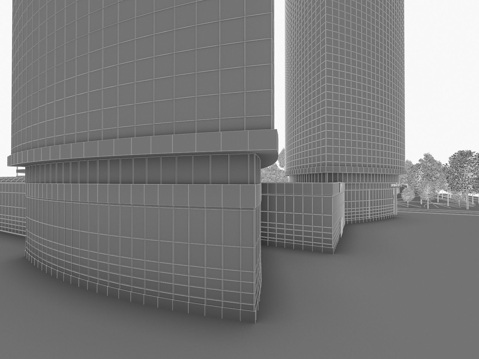 High-rise Office Building 05 Low-poly 3D model_7