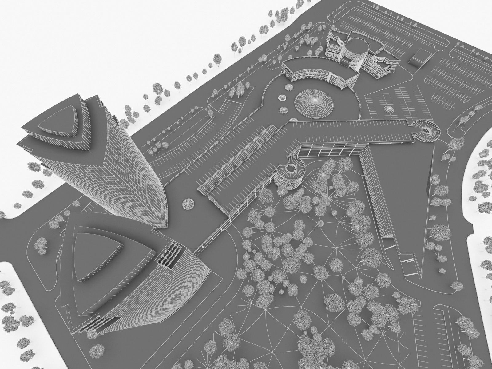 High-rise Office Building 05 Low-poly 3D model_10