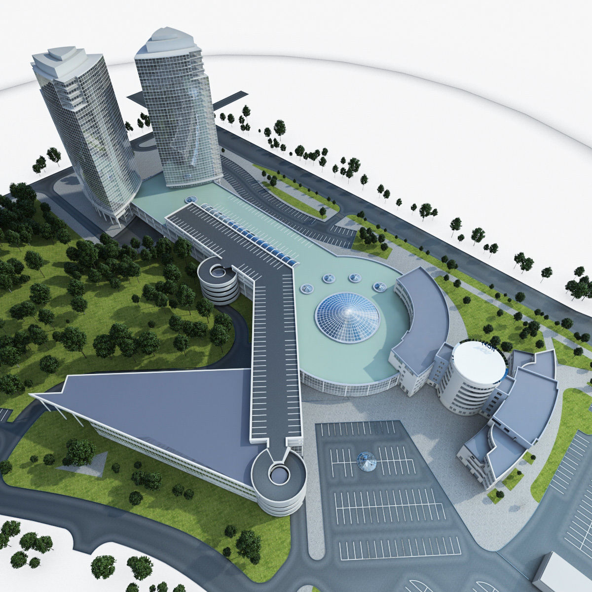 High-rise Office Building 05 Low-poly 3D model_1