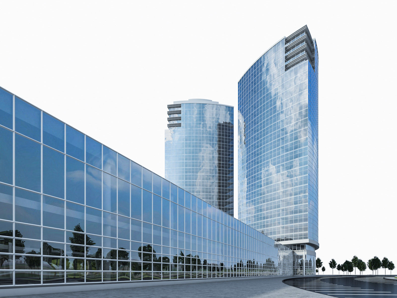 High-rise Office Building 05 Low-poly 3D model_2