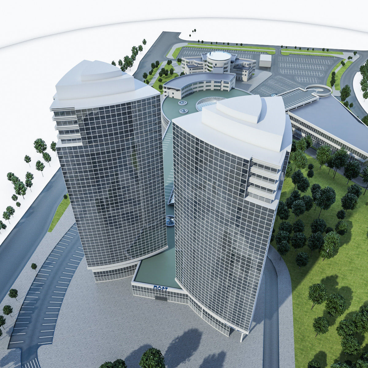 High-rise Office Building 05 Low-poly 3D model_3