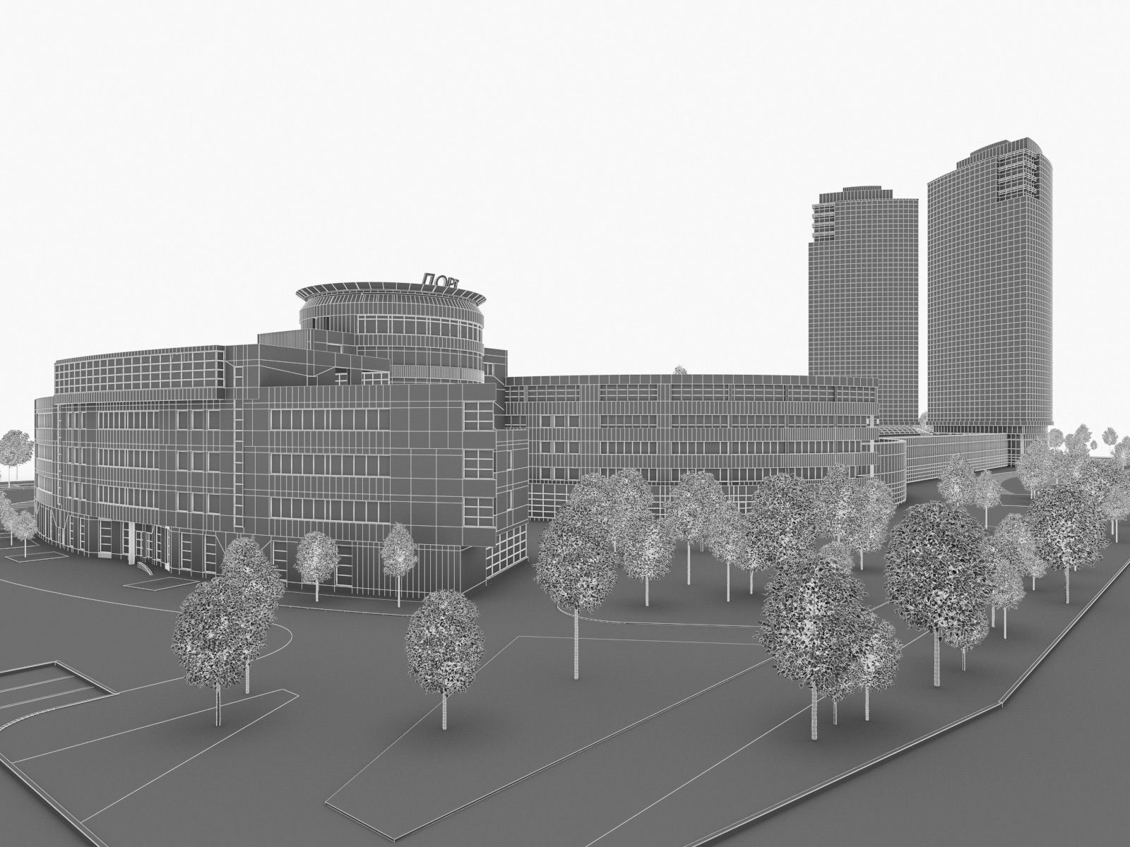 High-rise Office Building 05 Low-poly 3D model_9