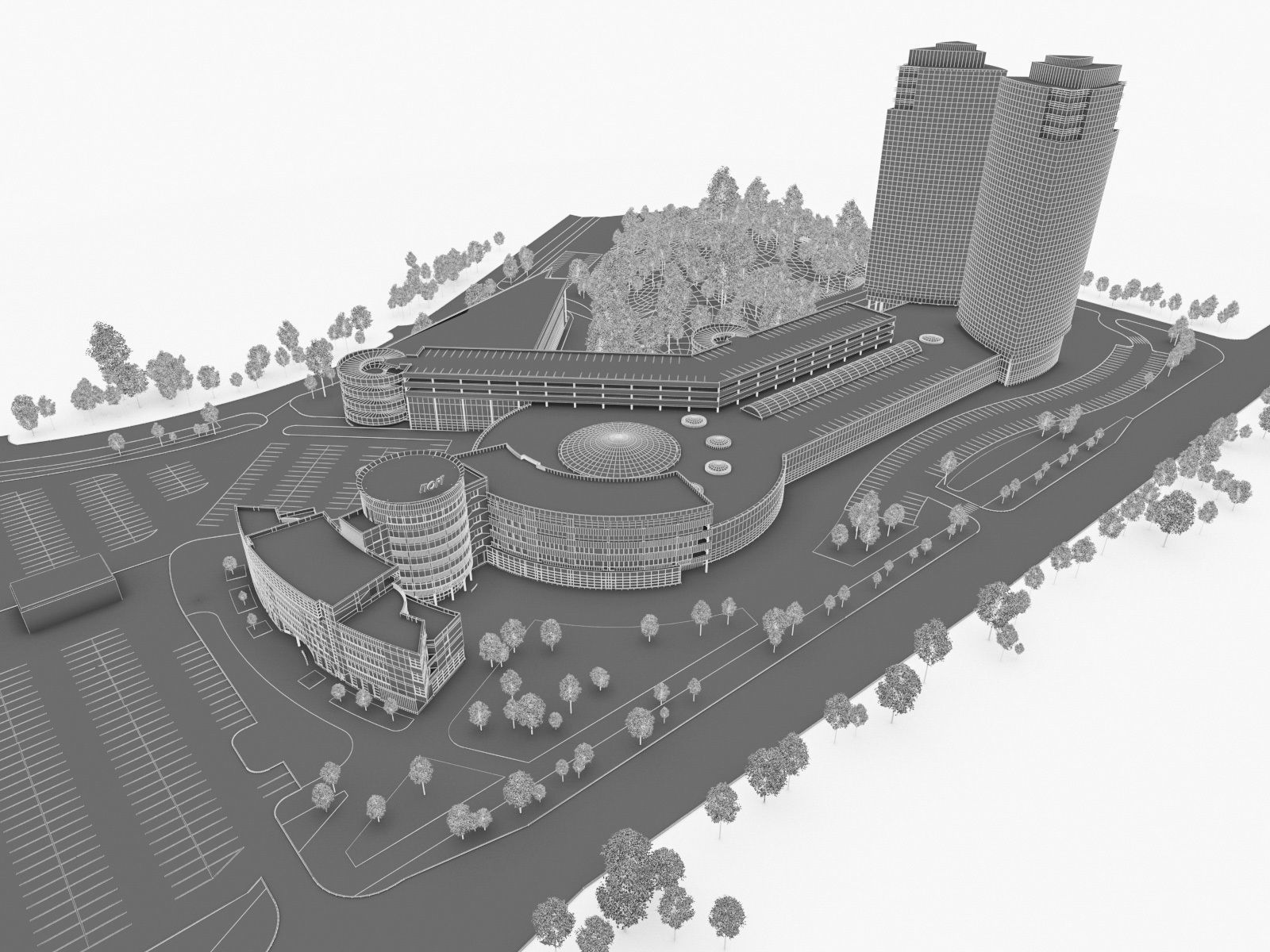 High-rise Office Building 05 Low-poly 3D model_12