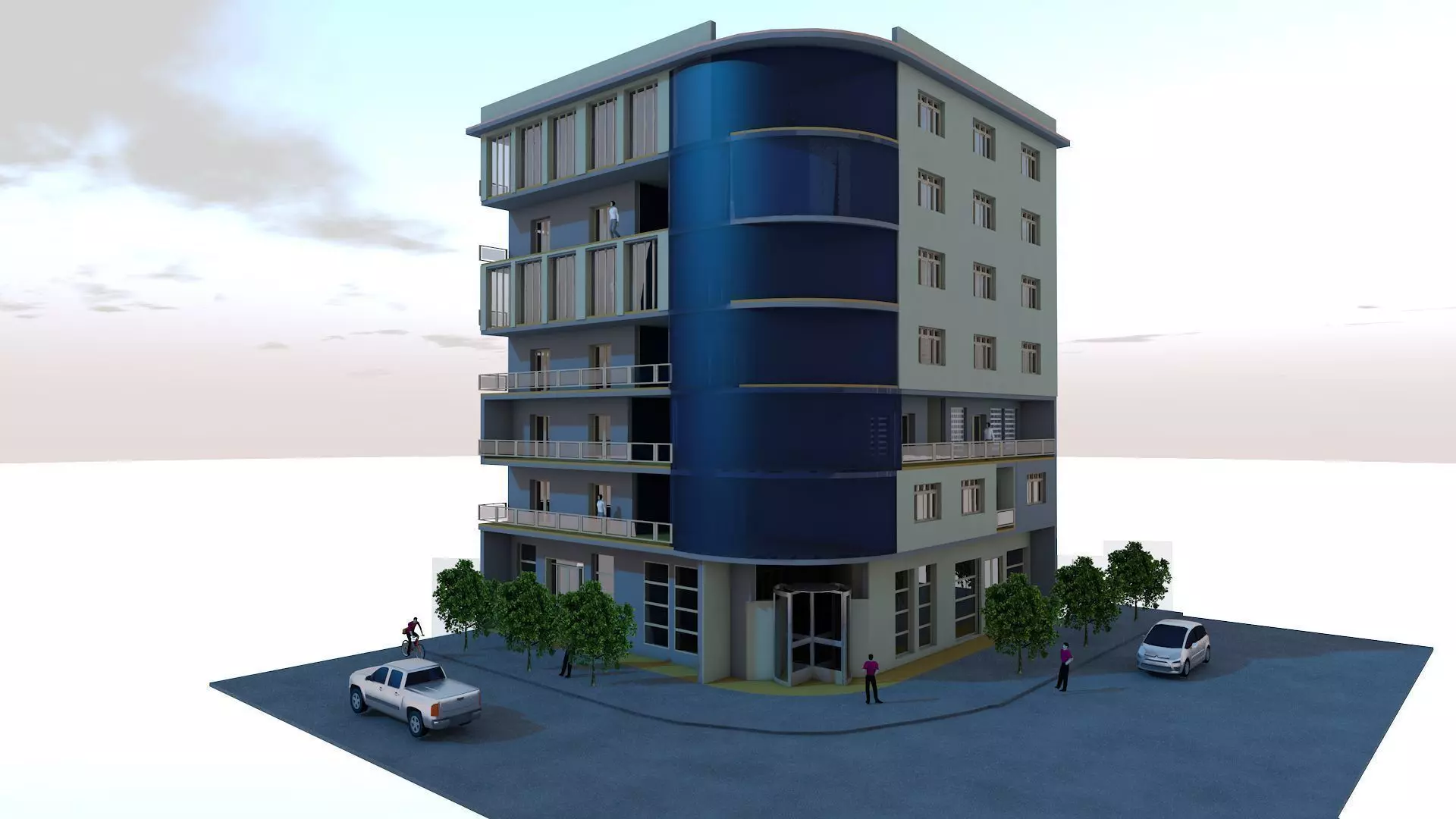 MIXED USE BUILDING Free 3D model_0