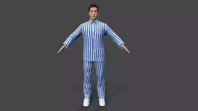 Patient  character Low-poly 3D model