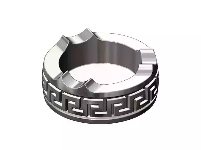 Vinatge greek key pattern carved ashtray bowl 3D print model