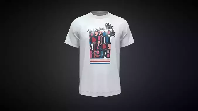 T Shirt-Beach In Low Poly