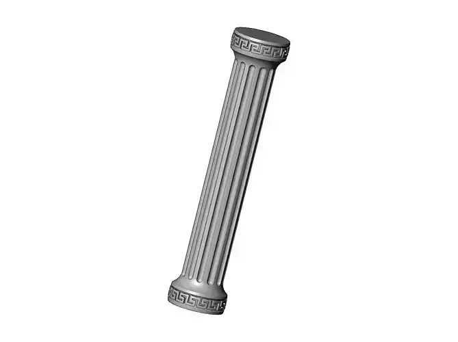Fluted roman greek key pattern ends round pillar column