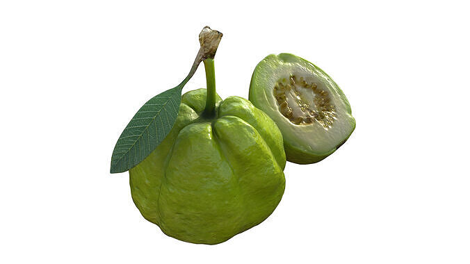 Green Guava Low-poly 3D model 2