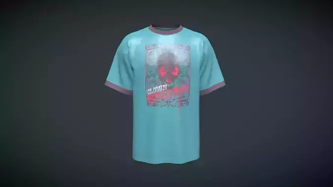 T Shirt-Clown In Low Poly