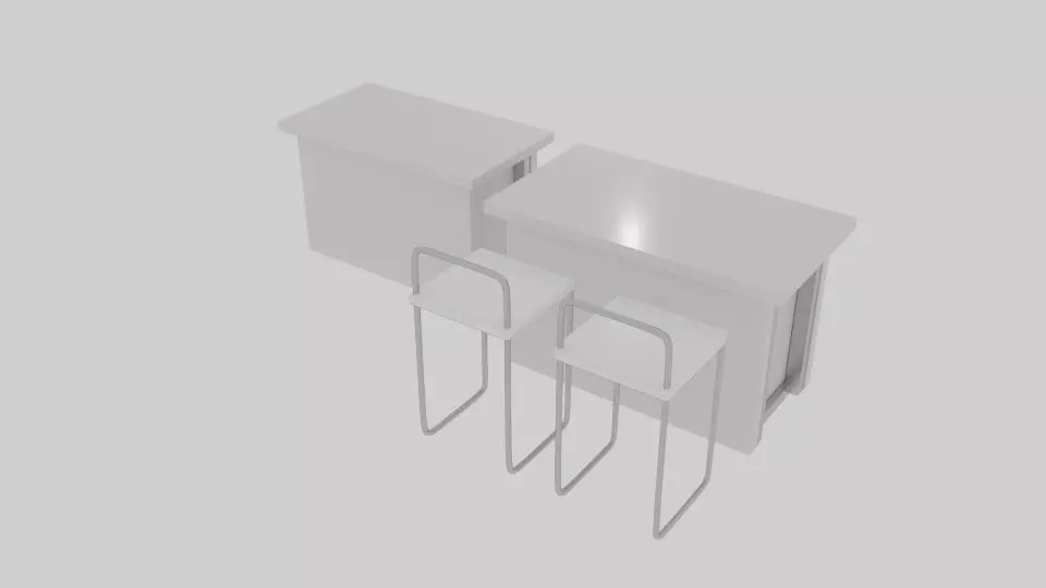 Receptionist Table Low-poly 3D model