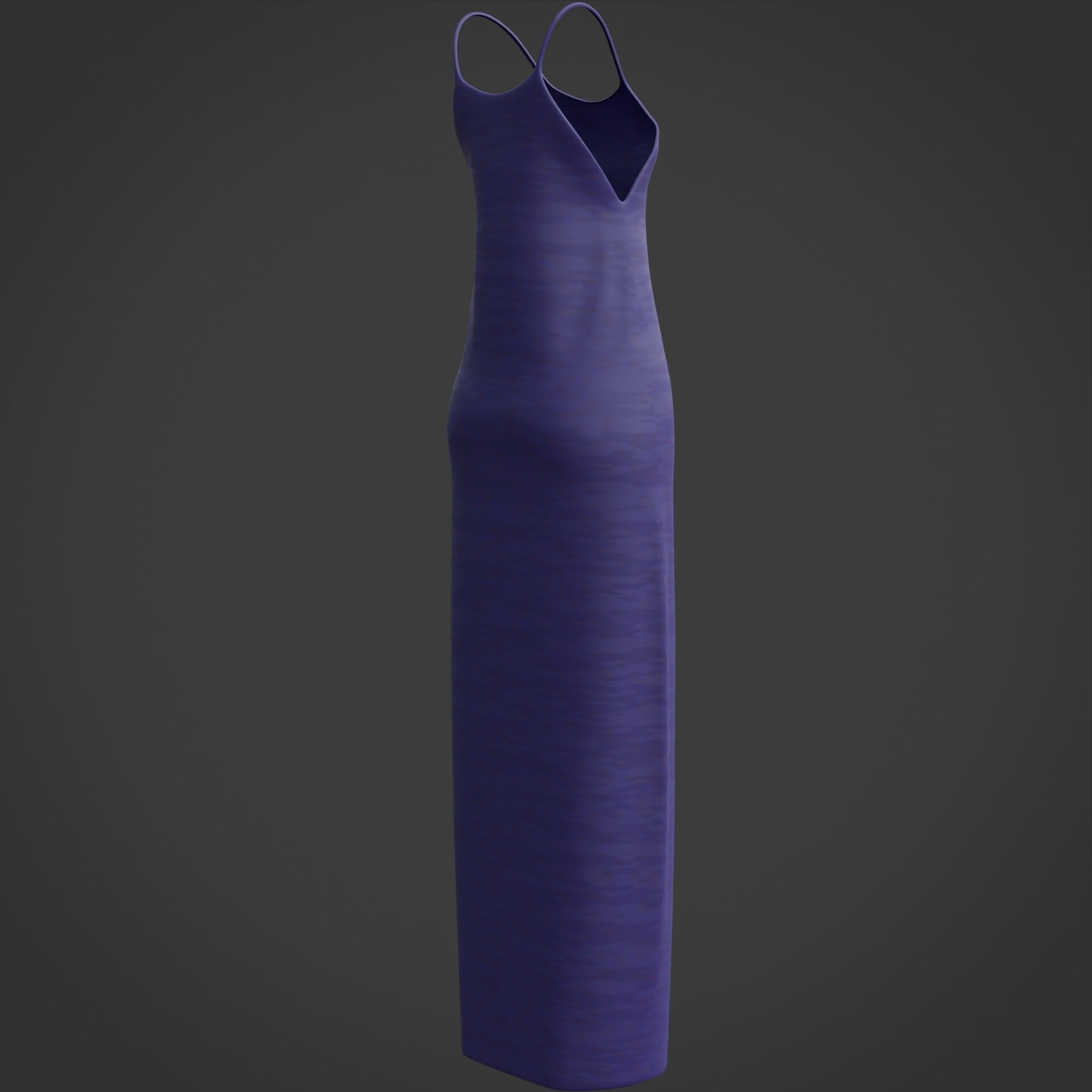 3D Female Gown - Sleeveless Dress Low-poly 3D model_9