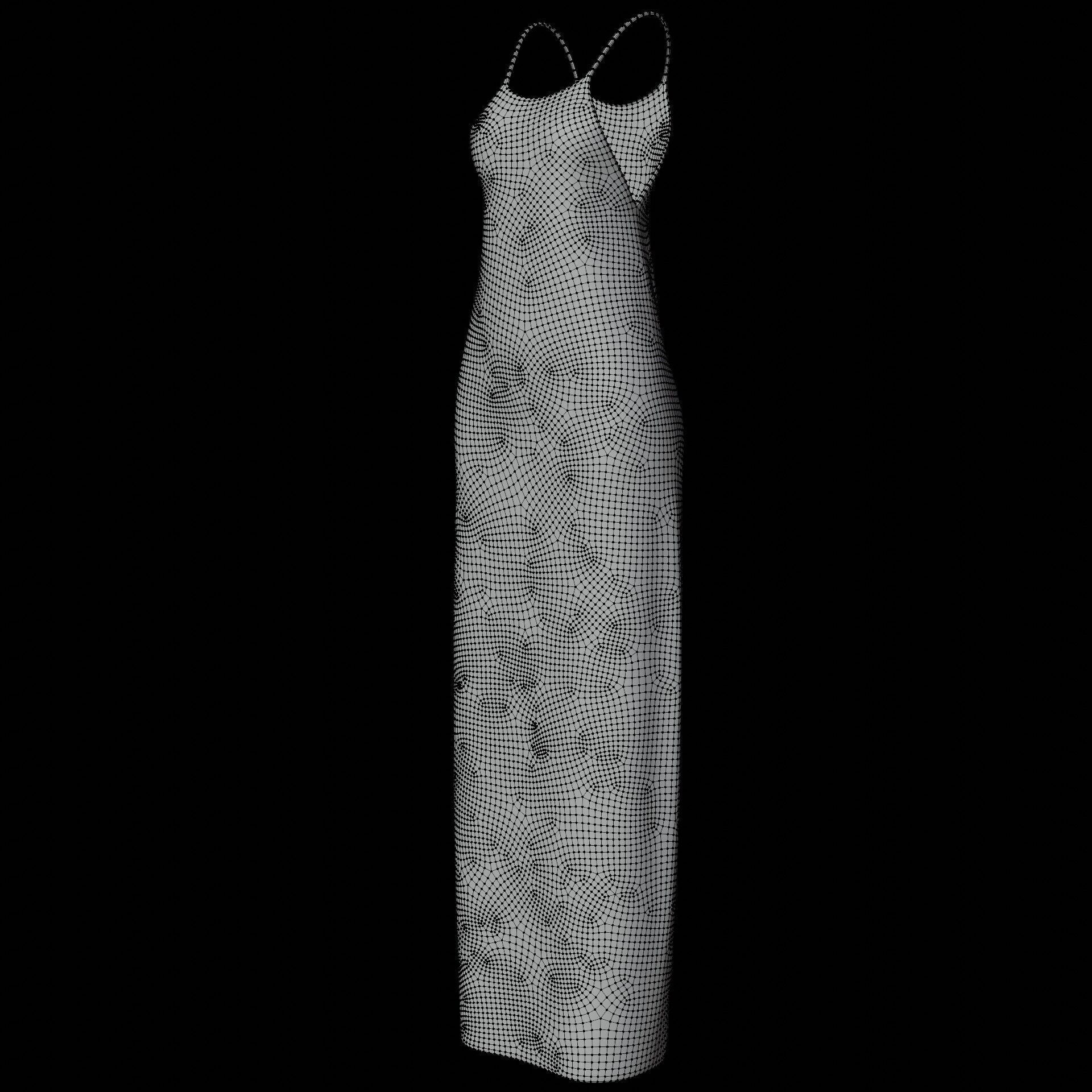 3D Female Gown - Sleeveless Dress Low-poly 3D model_23