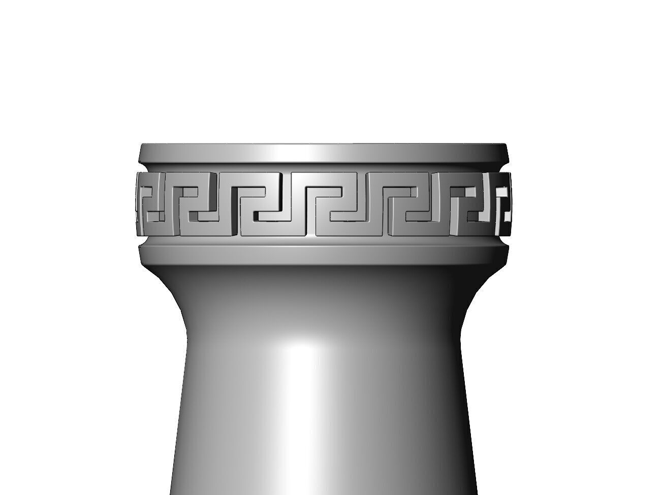 Rounded vintage greek key pattern ends pillar column 3D print model_2