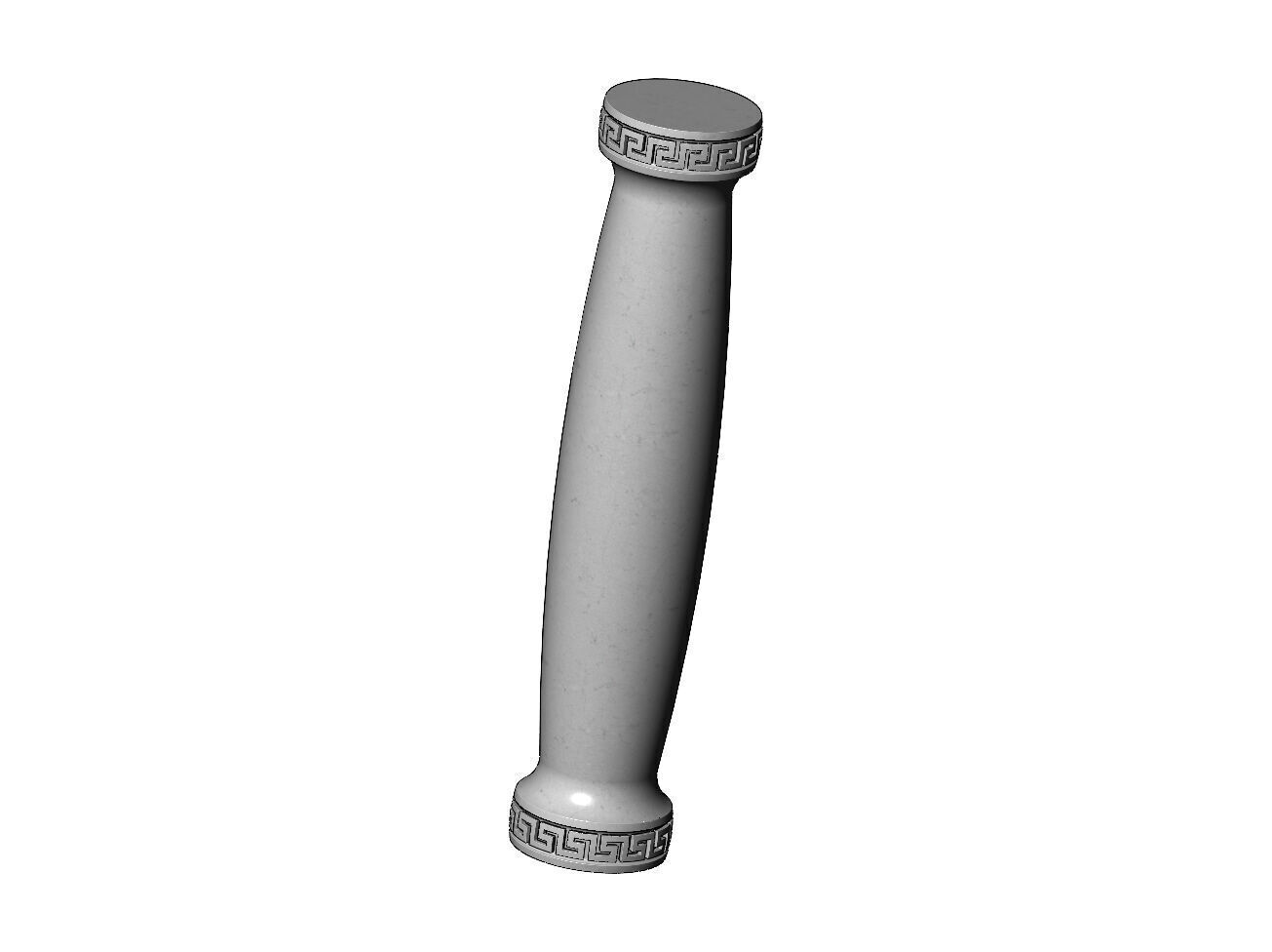 Rounded vintage greek key pattern ends pillar column 3D print model_7