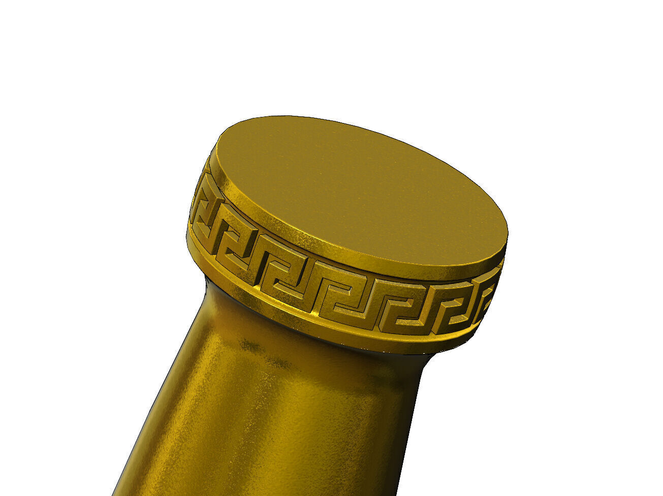 Rounded vintage greek key pattern ends pillar column 3D print model_12