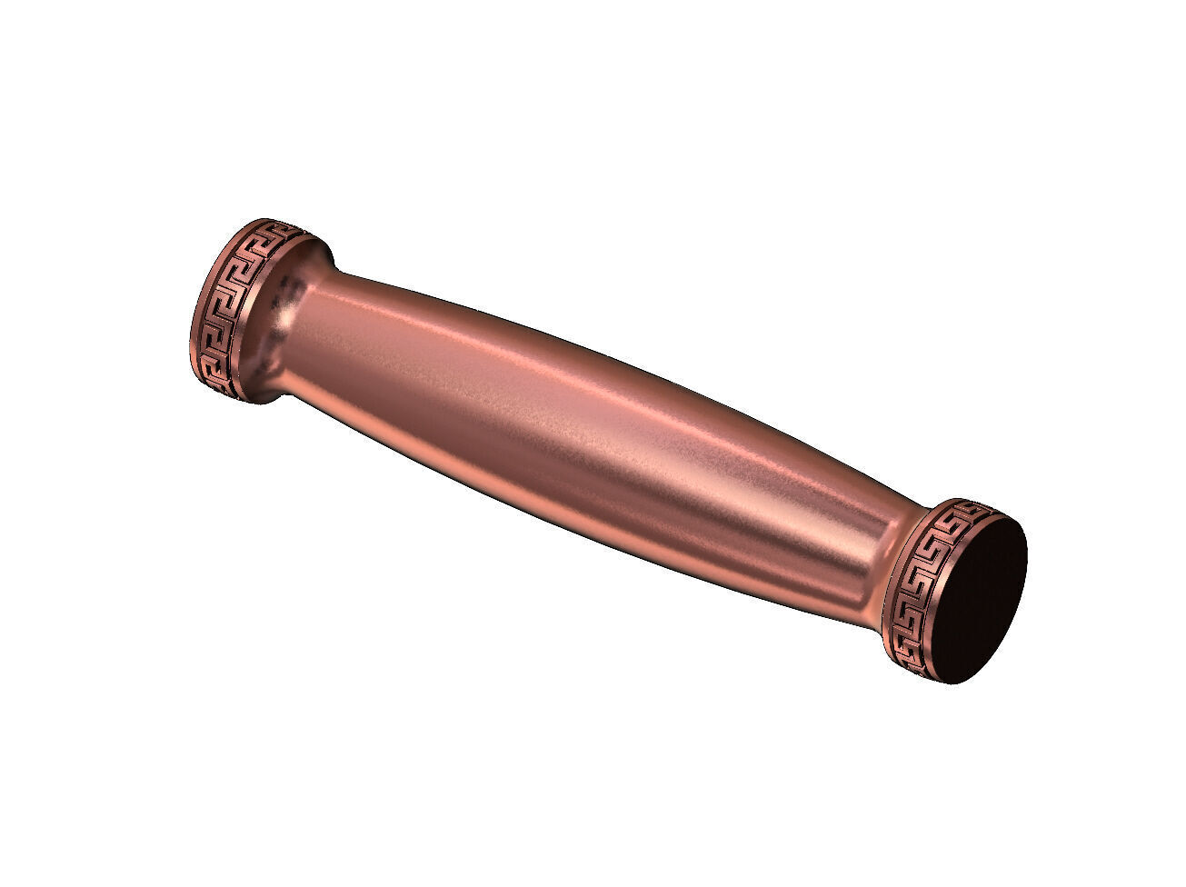 Rounded vintage greek key pattern ends pillar column 3D print model_10